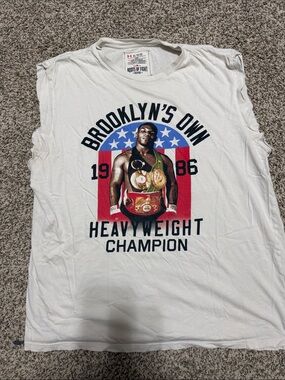 Under Armour White Sleeveless 'Brooklyn's Own' Heavyweight Champion Graphic Tee